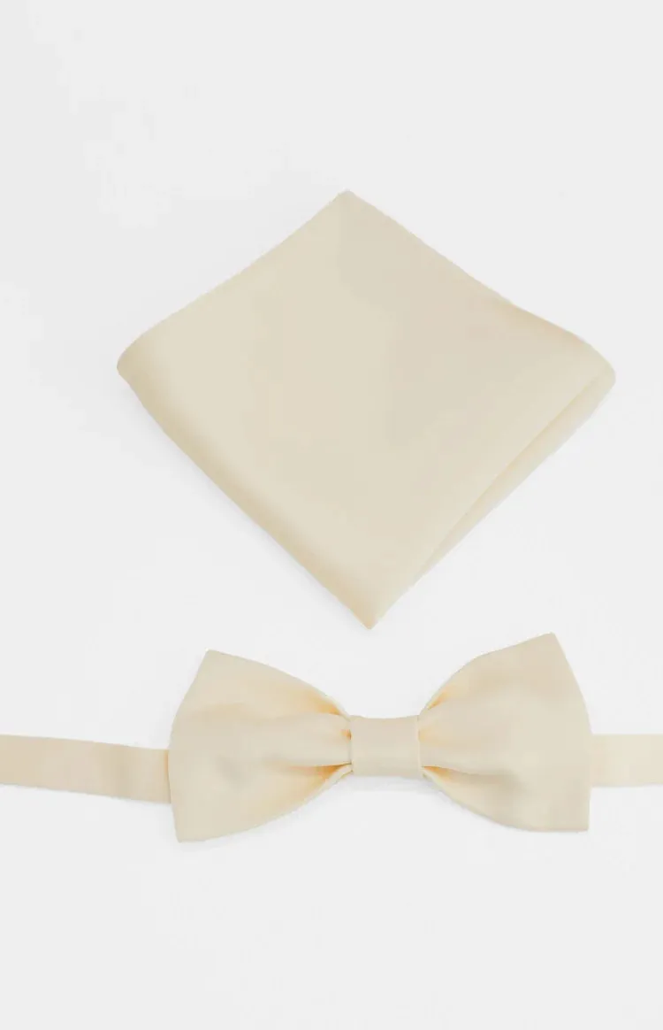 Abel Yellow Bow Tie And Pocket Square Set sold by Beginning Boutique product image thumbnail 2