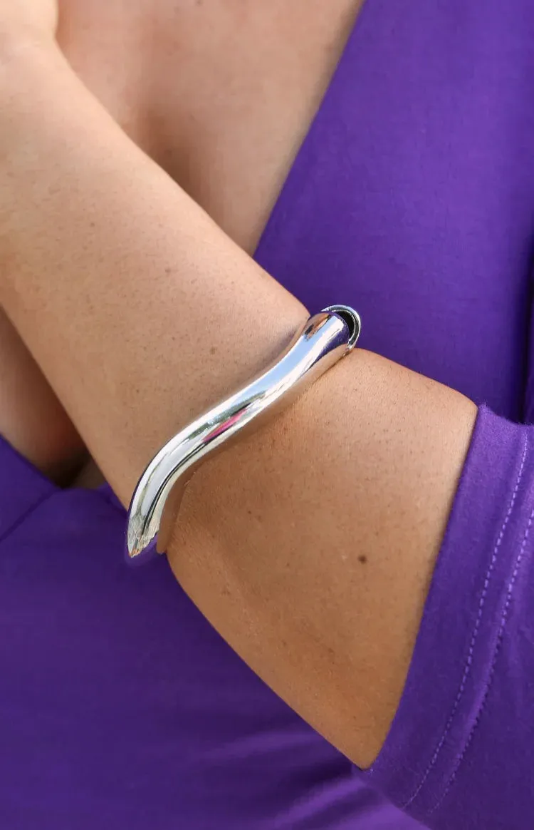 Fable Silver Wavy Cuff Bracelet sold by Beginning Boutique product image thumbnail 3