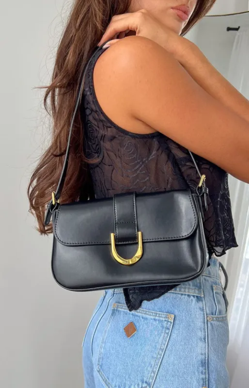 Kennie Vintage Black Shoulder Bag sold by Beginning Boutique
