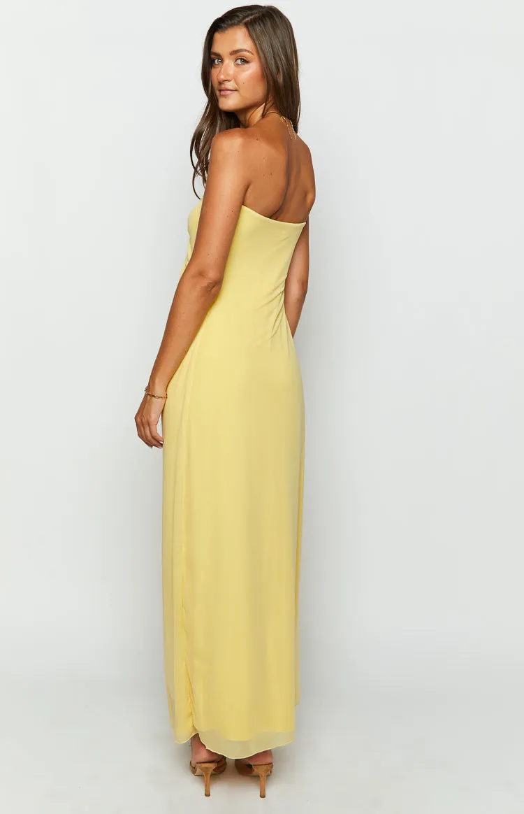 Braelyn Yellow Strapless Maxi Dress sold by Beginning Boutique product image thumbnail 5