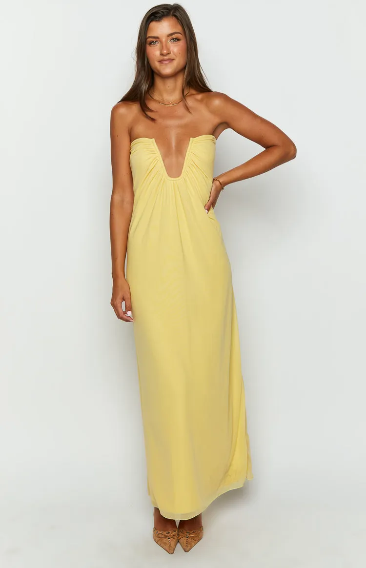 Braelyn Yellow Strapless Maxi Dress sold by Beginning Boutique product image thumbnail 2