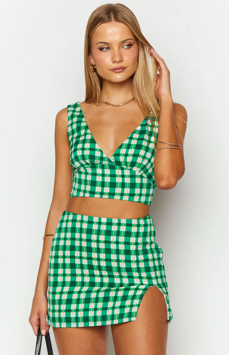 Miranda Green Check Mini Skirt sold by Beginning Boutique product image thumbnail 3