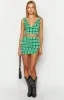 Miranda Green Check Mini Skirt sold by Beginning Boutique
