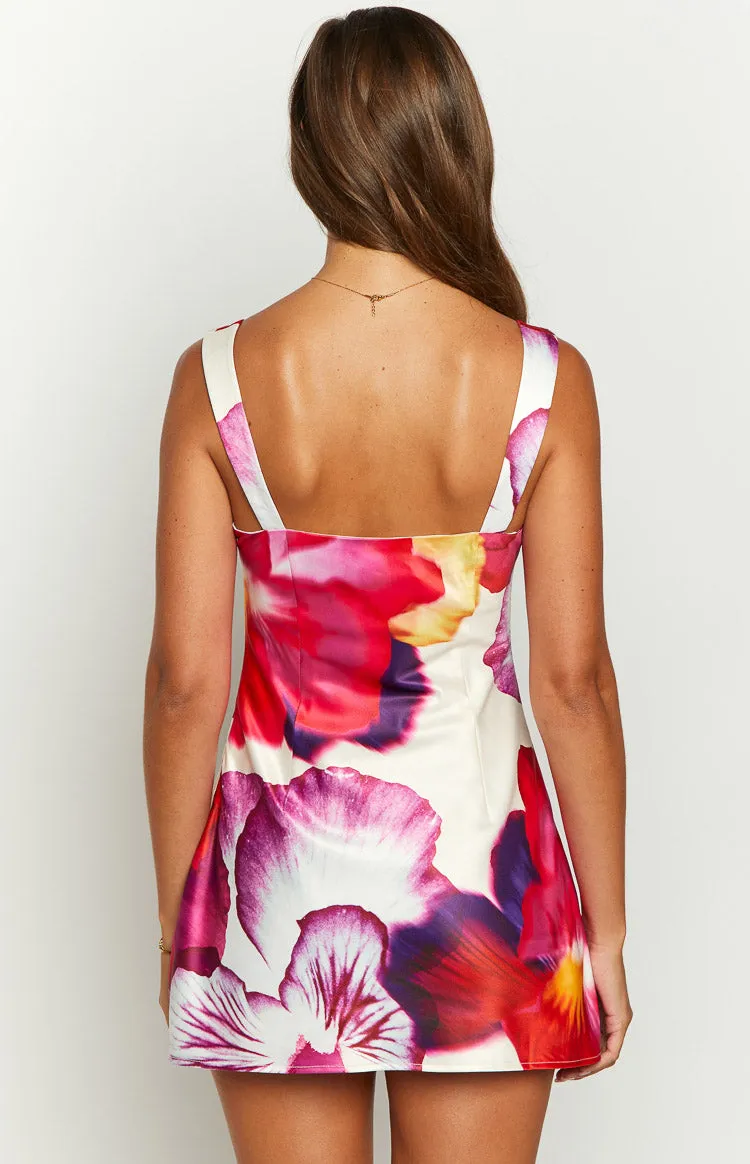 Pansy Pink Floral Sleeveless Mini Dress sold by Beginning Boutique product image thumbnail 5