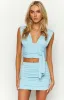 Mega Blue Mini Skirt sold by Beginning Boutique