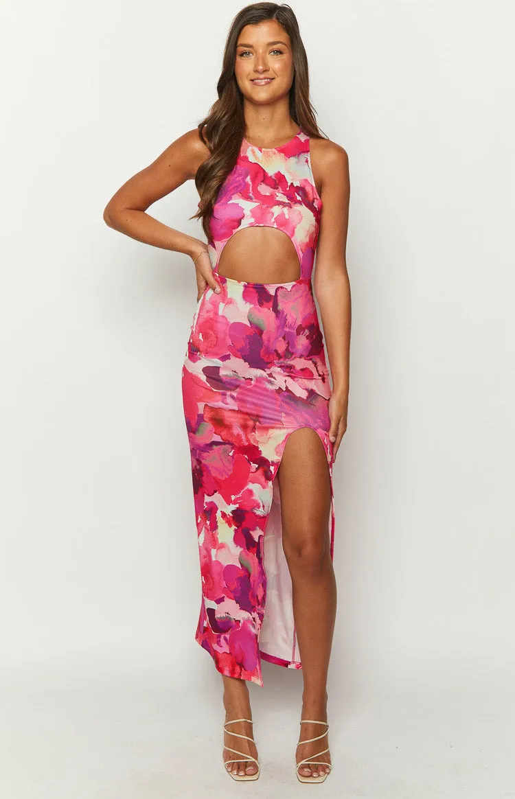 New News Pink Print Maxi Dress sold by Beginning Boutique product image thumbnail 3