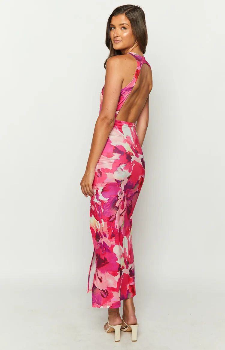 New News Pink Print Maxi Dress sold by Beginning Boutique product image thumbnail 5