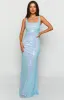 Nova Blue Sequin Maxi Dress sold by Beginning Boutique