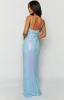 Nova Blue Sequin Maxi Dress sold by Beginning Boutique