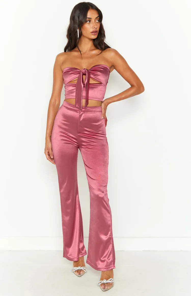 Indigo Pink High Waisted Flare Pants sold by Beginning Boutique product image thumbnail 4