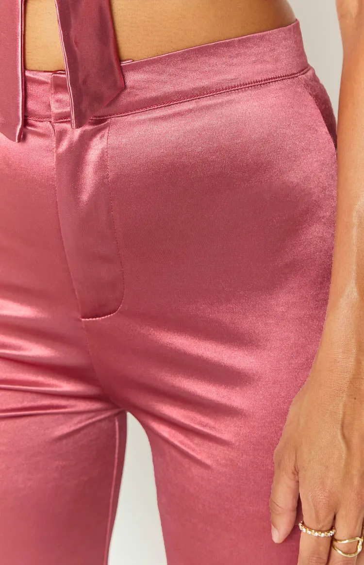 Indigo Pink High Waisted Flare Pants sold by Beginning Boutique product image thumbnail 5