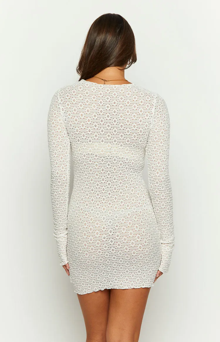 Taphy White Long Sleeve Mini Dress sold by Beginning Boutique product image thumbnail 4