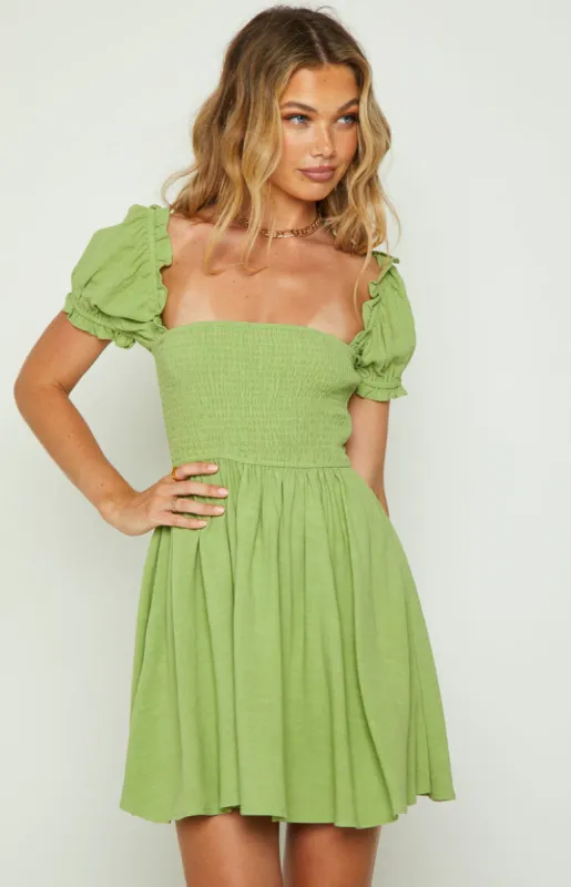 Kharis Green Mini Dress sold by Beginning Boutique