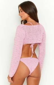 9.0 Swim Clarie Pink Crochet Bolero sold by Beginning Boutique