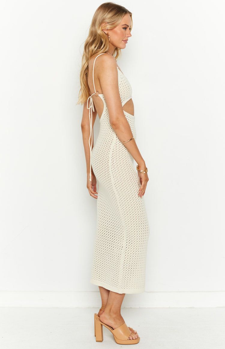 Zuri Beige Crochet Knit Maxi Dress sold by Beginning Boutique product image thumbnail 8