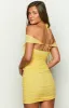 Aella Yellow Ruffle Mini Dress sold by Beginning Boutique