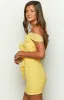Aella Yellow Ruffle Mini Dress sold by Beginning Boutique