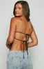 Ibiza Black Satin Strapless Top sold by Beginning Boutique