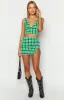 Dahlia Green Check Crop Top sold by Beginning Boutique