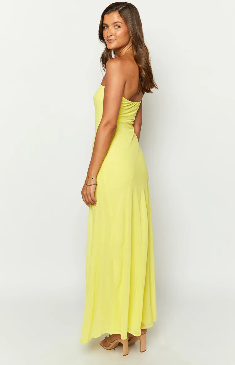 Myka Yellow Strapless Maxi Dress sold by Beginning Boutique product image thumbnail 5