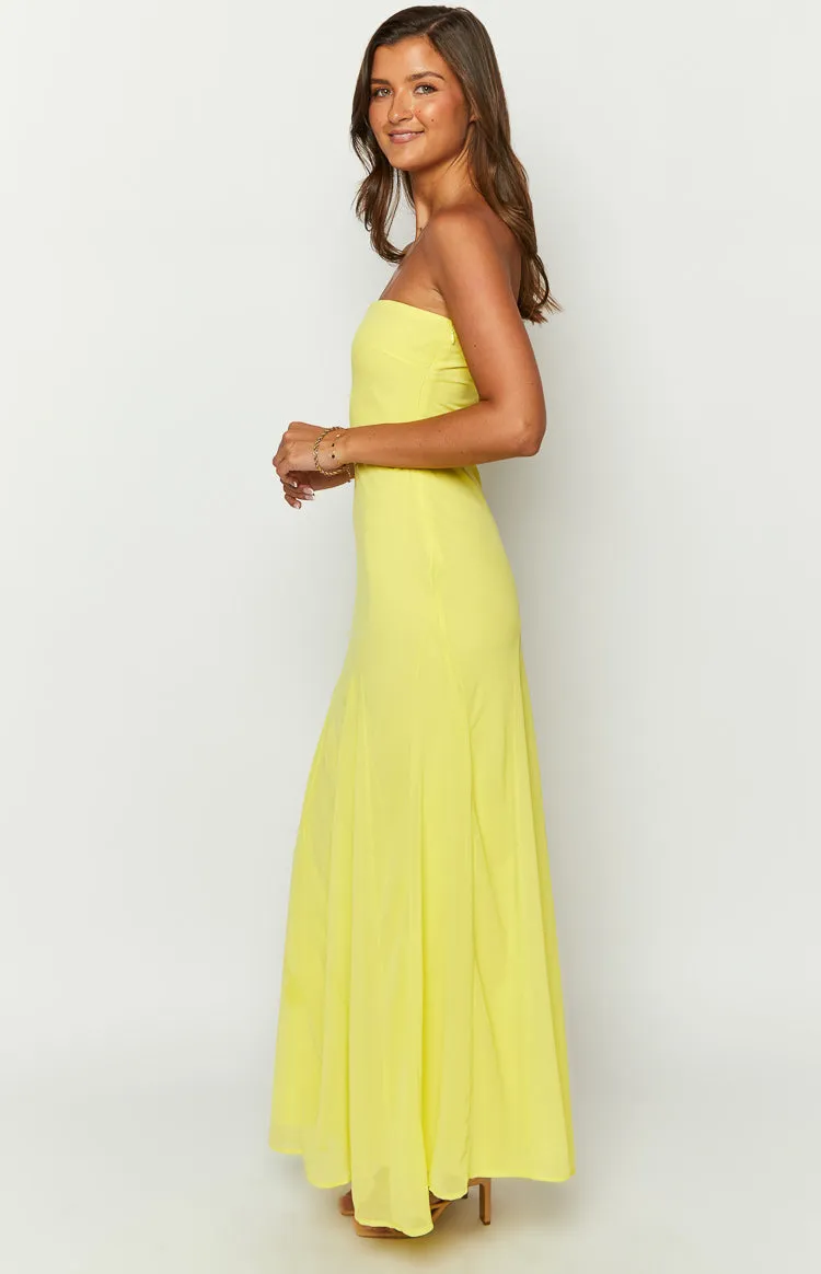 Myka Yellow Strapless Maxi Dress sold by Beginning Boutique product image thumbnail 4