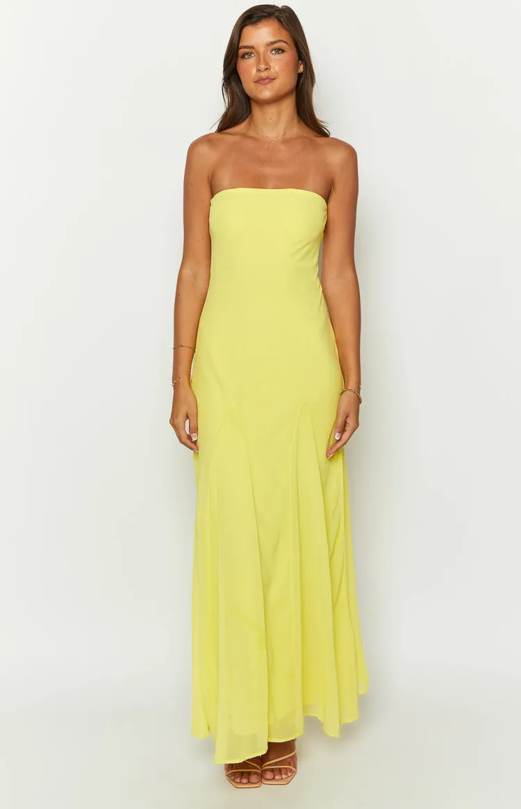 Myka Yellow Strapless Maxi Dress sold by Beginning Boutique product image thumbnail 2