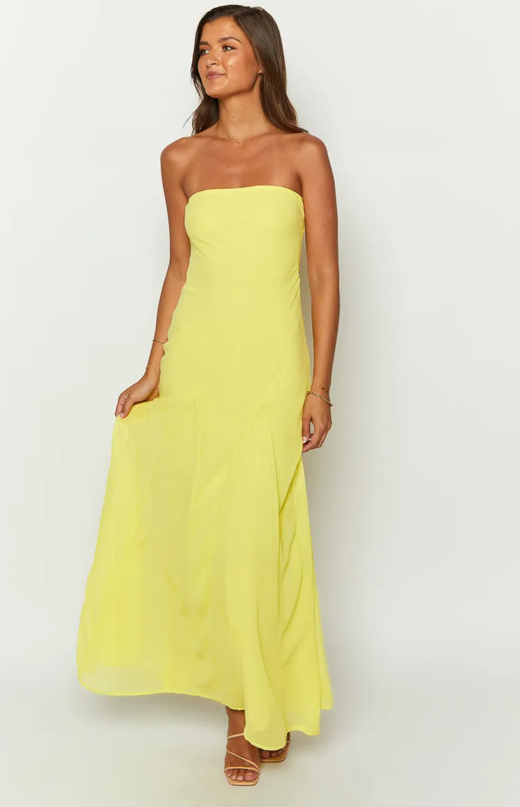 Myka Yellow Strapless Maxi Dress sold by Beginning Boutique product image thumbnail 3