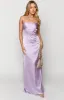 Blaise Lilac Satin Maxi Dress sold by Beginning Boutique