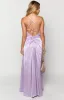 Blaise Lilac Satin Maxi Dress sold by Beginning Boutique