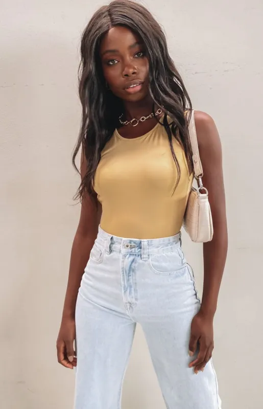 Pines Jersey Bodysuit Beige sold by Beginning Boutique