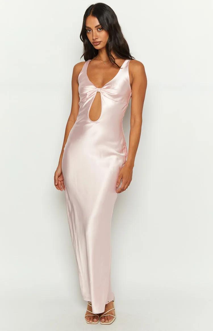 Attina Pink Satin Maxi Dress sold by Beginning Boutique product image thumbnail 3