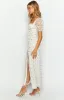 Clydie White Floral Cap Sleeve Midi Dress sold by Beginning Boutique