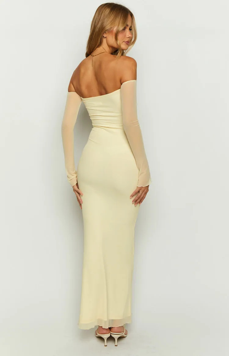 Odette Cream Long Sleeve Formal Maxi Dress sold by Beginning Boutique product image thumbnail 5