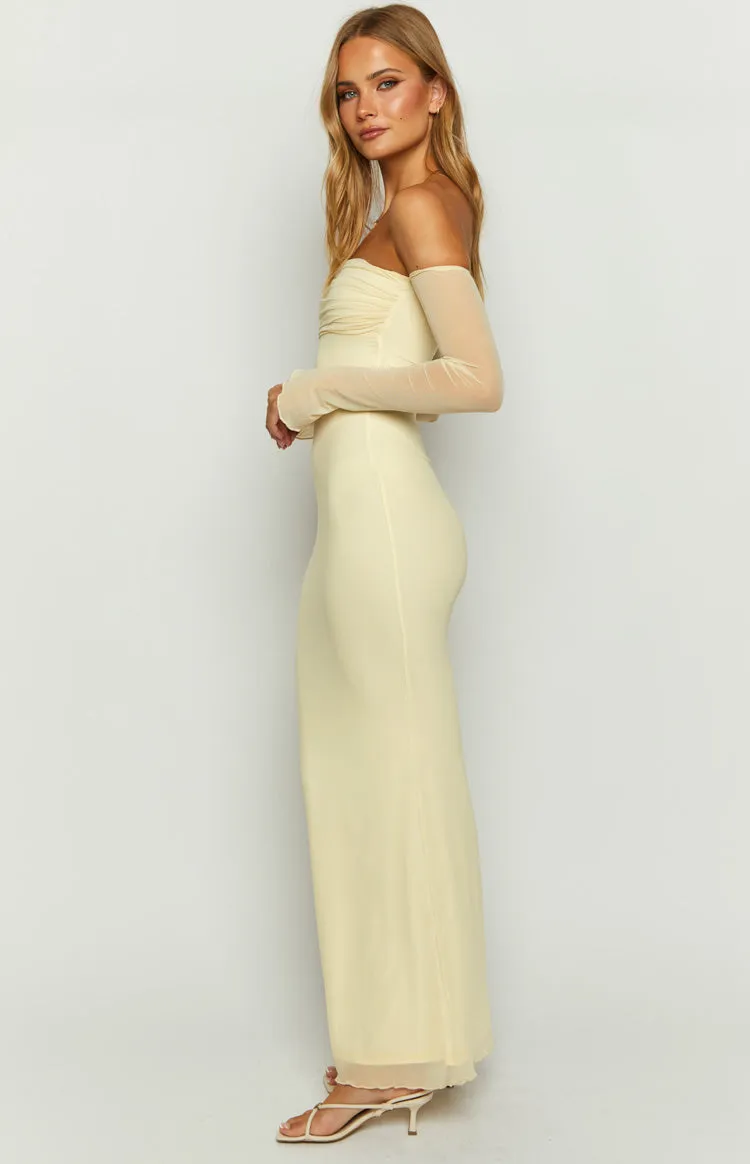 Odette Cream Long Sleeve Formal Maxi Dress sold by Beginning Boutique product image thumbnail 4