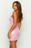 Tao Pink Sequin Lace Up Mini Dress sold by Beginning Boutique
