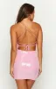 Tao Pink Sequin Lace Up Mini Dress sold by Beginning Boutique