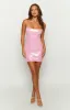 Tao Pink Sequin Lace Up Mini Dress sold by Beginning Boutique