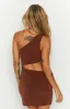 Etta Brown Cut Out Mini Dress sold by Beginning Boutique
