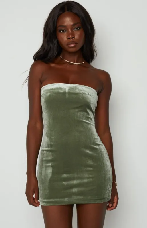 Advantage Sage Mini Dress sold by Beginning Boutique