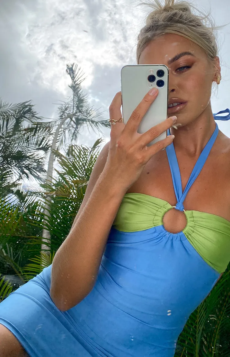 Reign Mini Dress Blue sold by Beginning Boutique