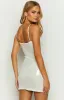 Highlights Cream Satin Sequin Mini Dress sold by Beginning Boutique