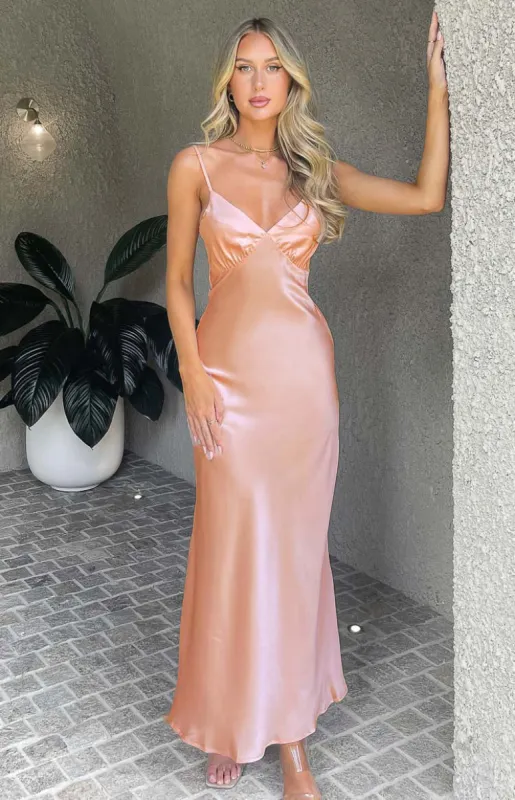 Lissandra Pink Formal Maxi Dress sold by Beginning Boutique