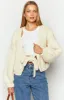 Holiday Cream Tie Up Knit Cardigan sold by Beginning Boutique