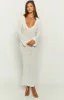 Drea White Backless Knit Maxi Dress sold by Beginning Boutique