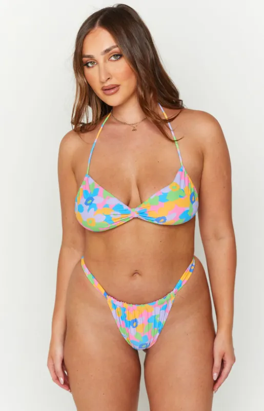 Diaz Pink Print Halter Bikini Top sold by Beginning Boutique