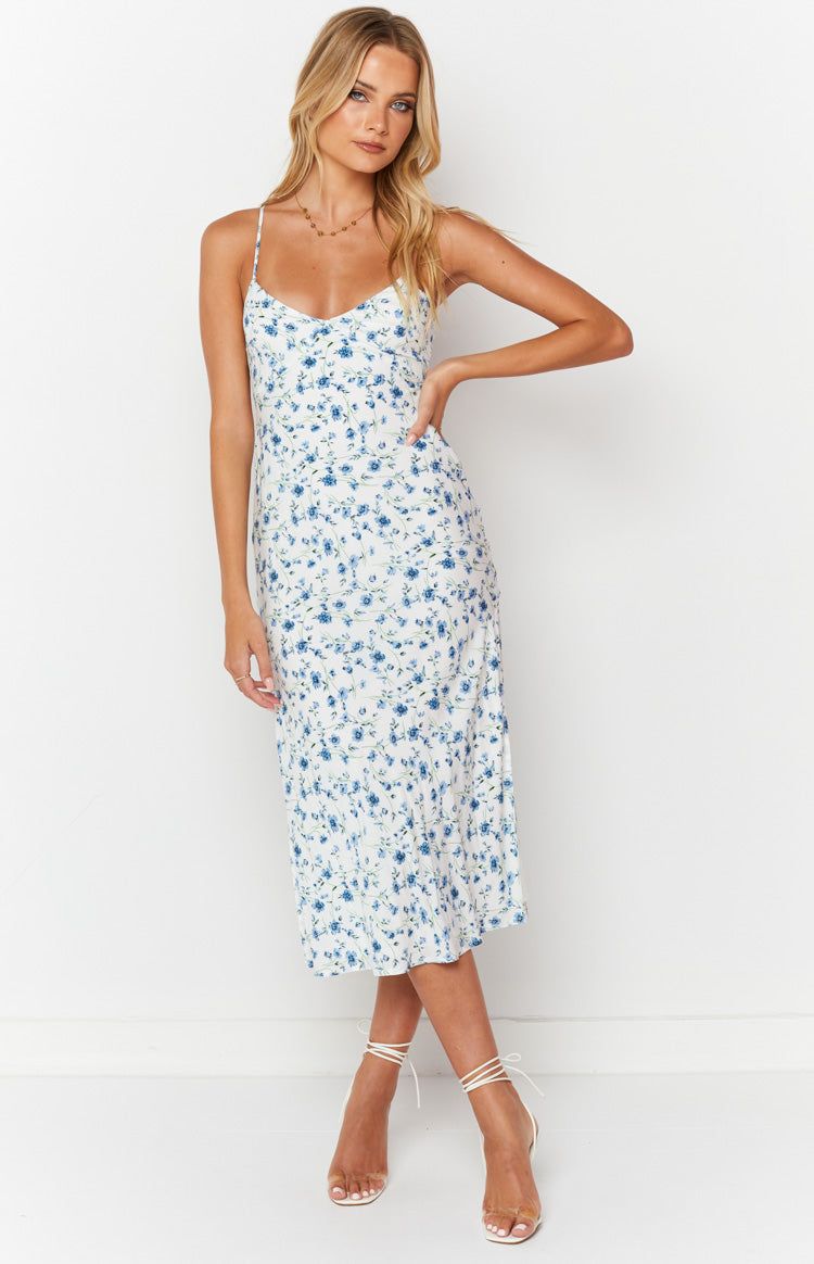 Gemma Midi Dress Blue Floral sold by Beginning Boutique product image thumbnail 2