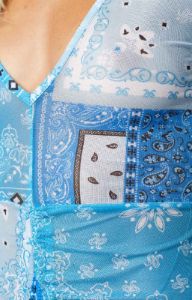 Patchwork Long Sleeve Mini Dress Blue sold by Beginning Boutique