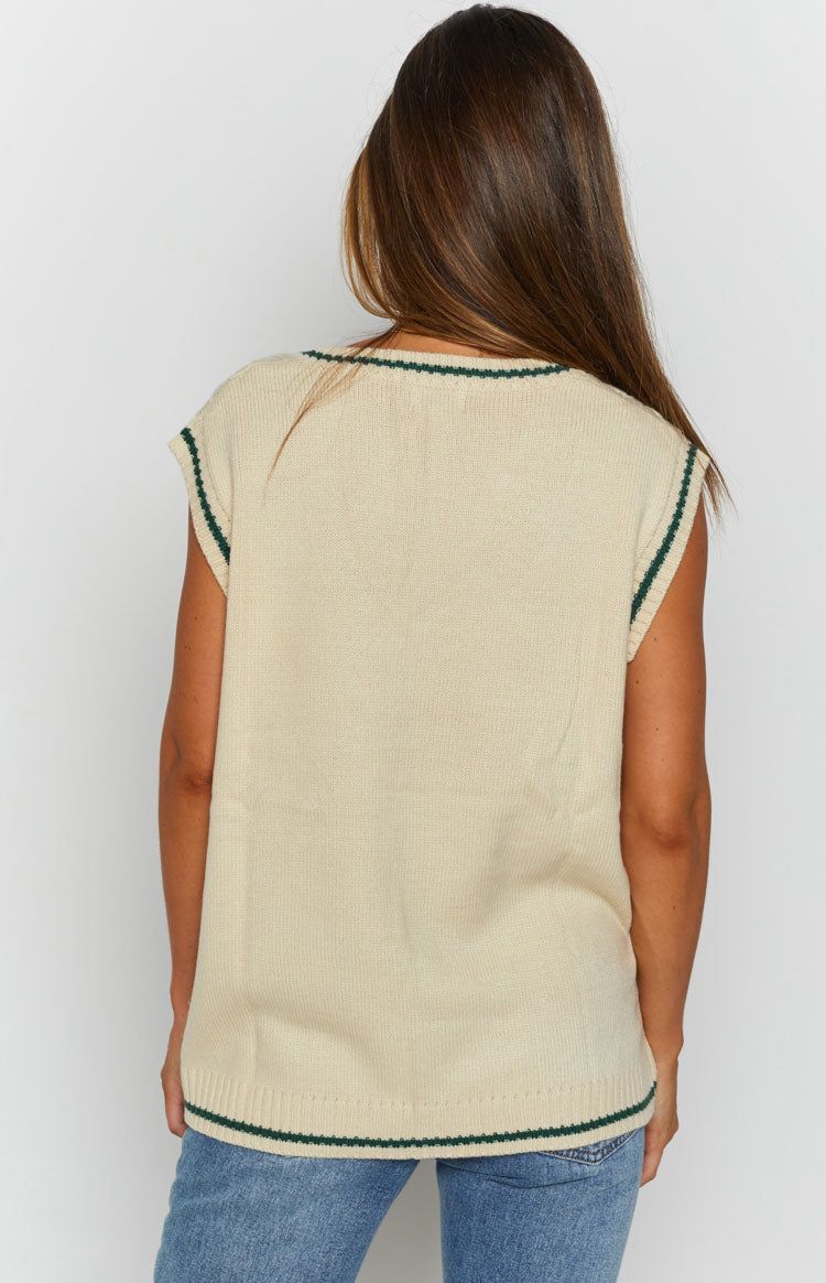 Straight A Knitted Vest Cream sold by Beginning Boutique product image thumbnail 8