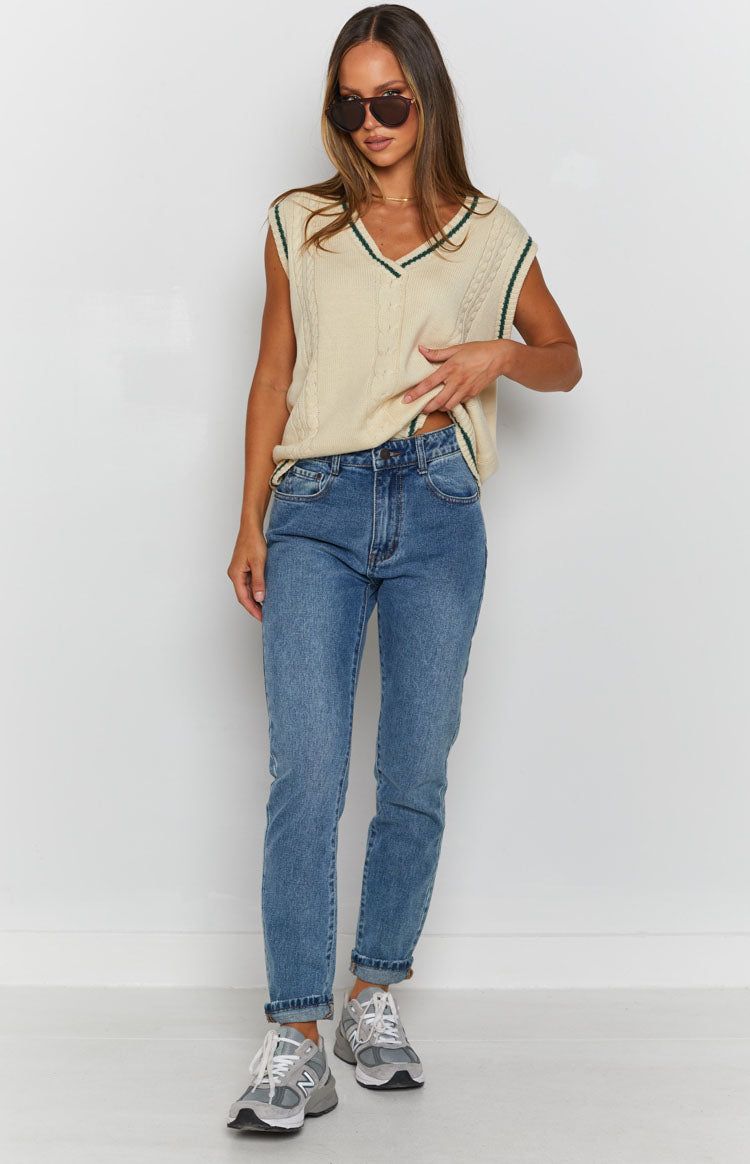 Straight A Knitted Vest Cream sold by Beginning Boutique product image thumbnail 5