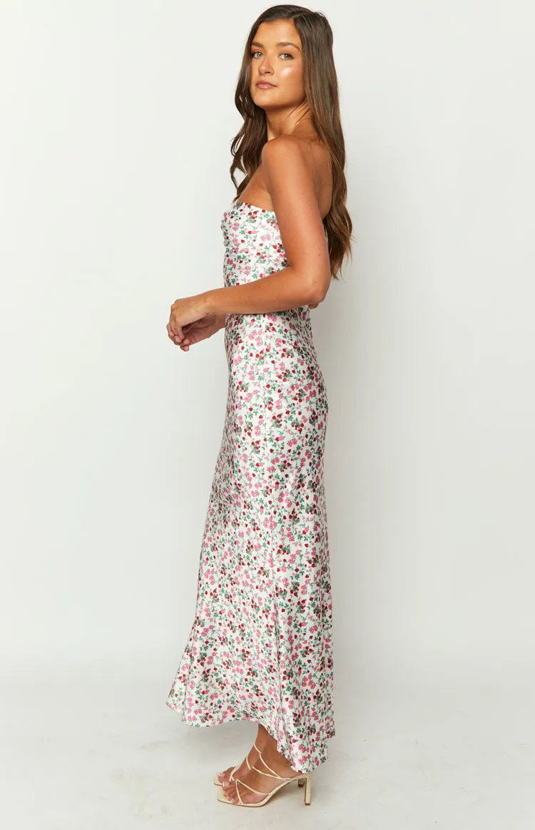 Abbie White Floral Maxi Formal Dress sold by Beginning Boutique product image thumbnail 4